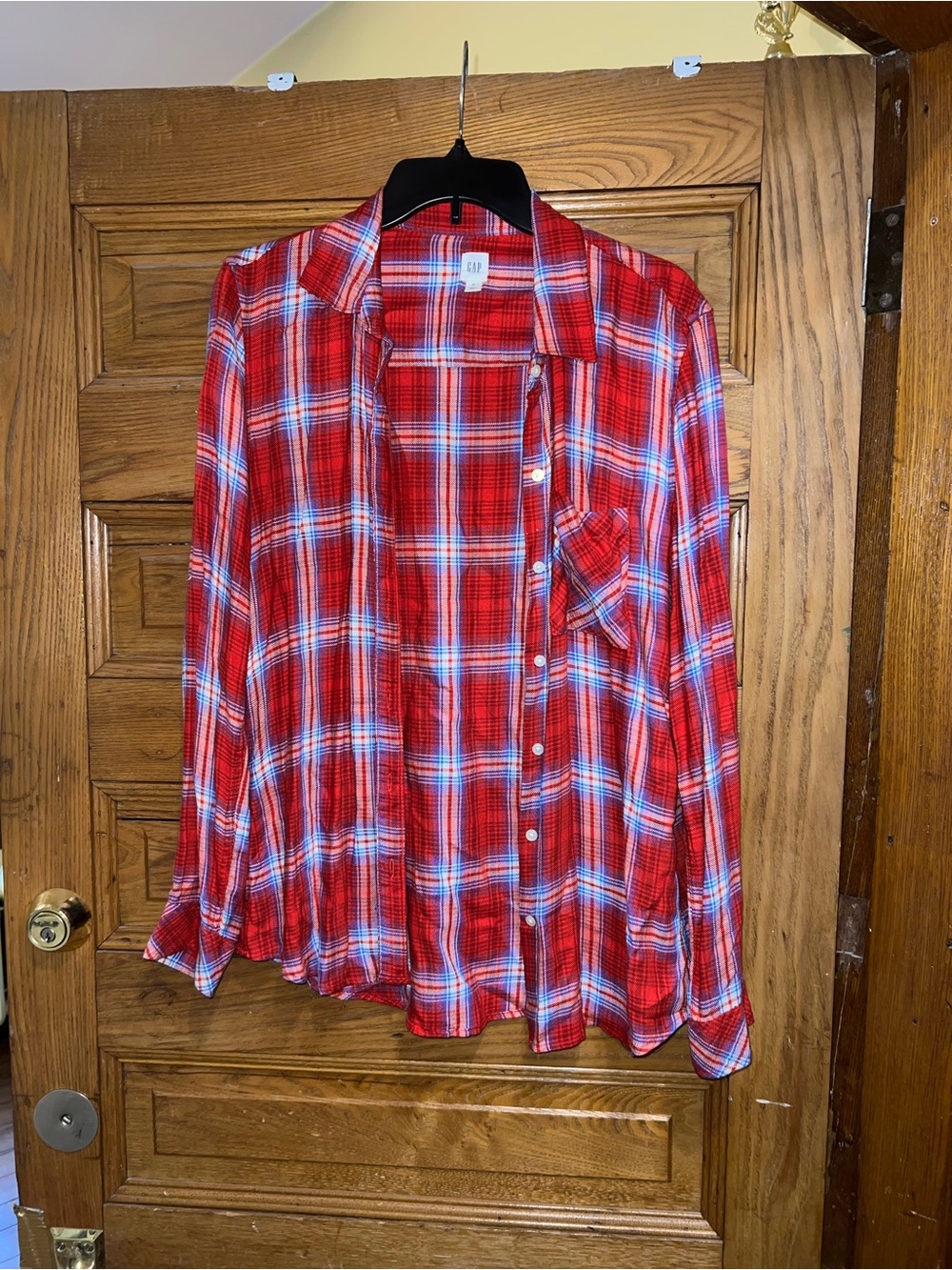 GAP Red, White, Blue Plaid Button-Down Shirt
